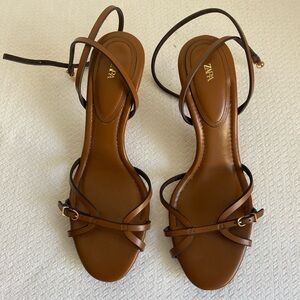 Zara Brown Strappy Sandals